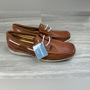 NEW Bass Boater Breezy Classic Leather Boat Shoes Womens 9.5